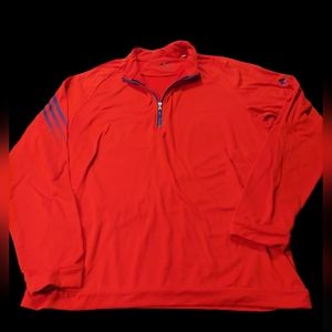 Adidas 1/4 Zip Mens Pullover Warmup Gently Worn Red Size L